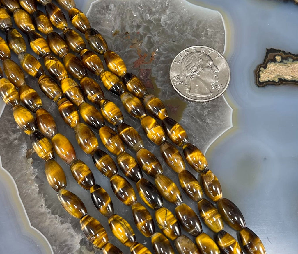 Yellow Tiger Eye Barrel 6x11mm