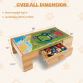100-Piece Double-Sided Wooden Train Set Table with Storage Drawer for Kids Age 3 +