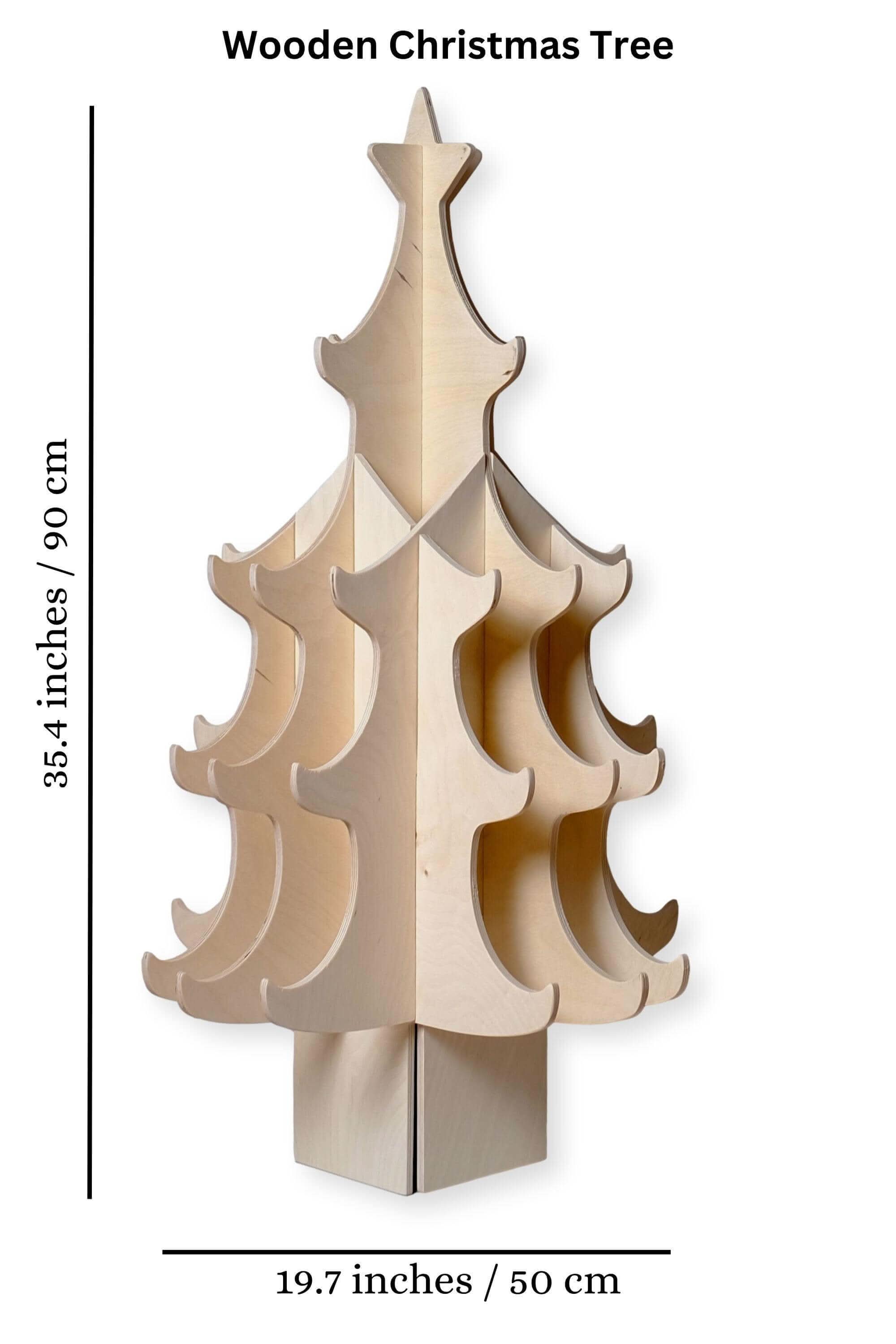 Wooden Christmas Tree & Felt Ornaments