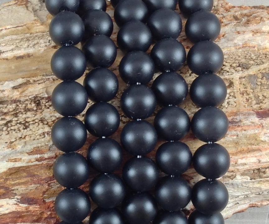 Matte Onyx aka Black Agate Round