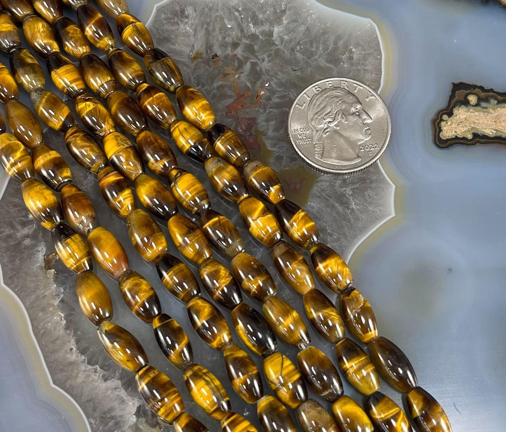 Yellow Tiger Eye Barrel 6x11mm
