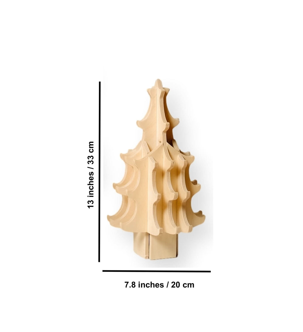 Wooden Christmas Tree & Felt Ornaments